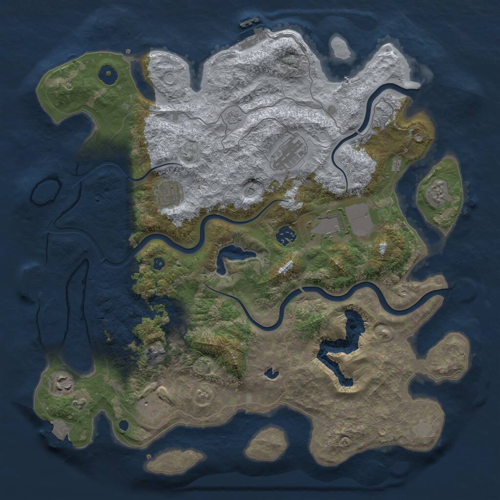 Rust Map: Procedural Map, Size: 4000, Seed: 798816997, 13 Monuments