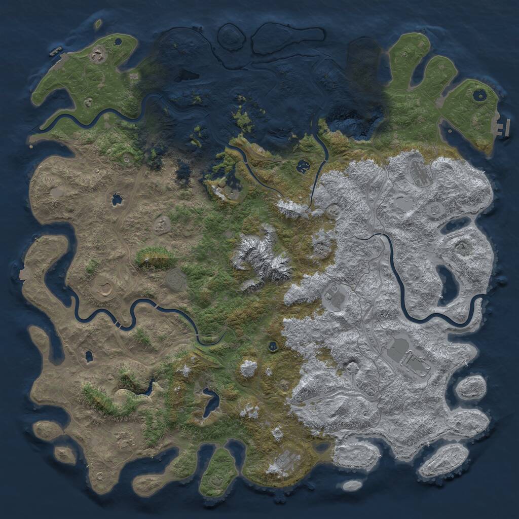 Rust Map: Procedural Map, Size: 6000, Seed: 1636941676, 17 Monuments