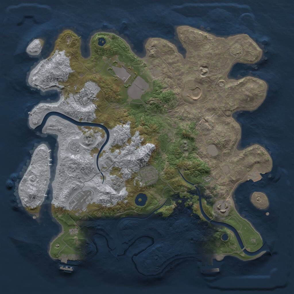 Rust Map: Procedural Map, Size: 3500, Seed: 1505685756, 13 Monuments