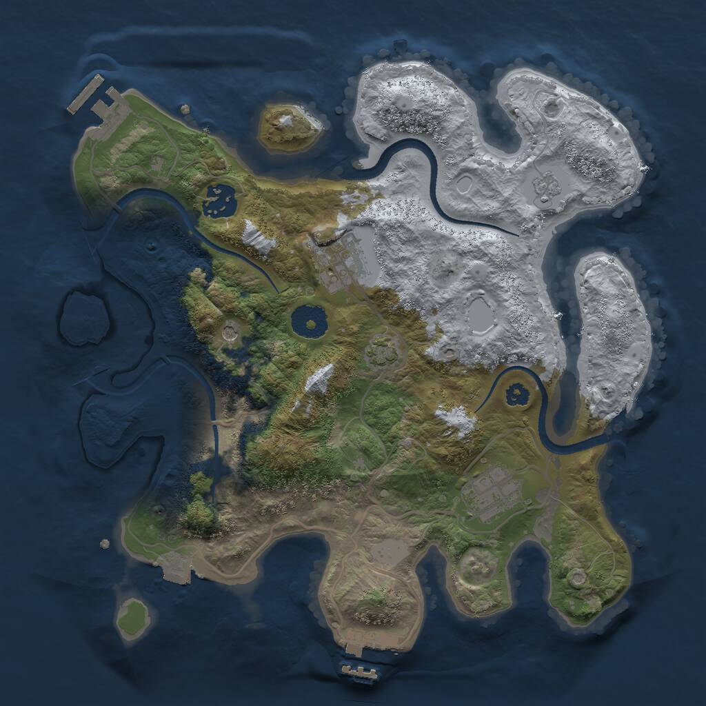 Rust Map: Procedural Map, Size: 3000, Seed: 794490201, 9 Monuments