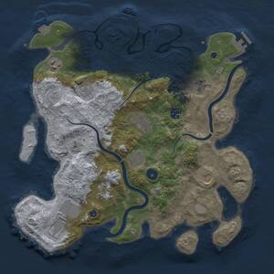 Thumbnail Rust Map: Procedural Map, Size: 3700, Seed: 692206494, 16 Monuments