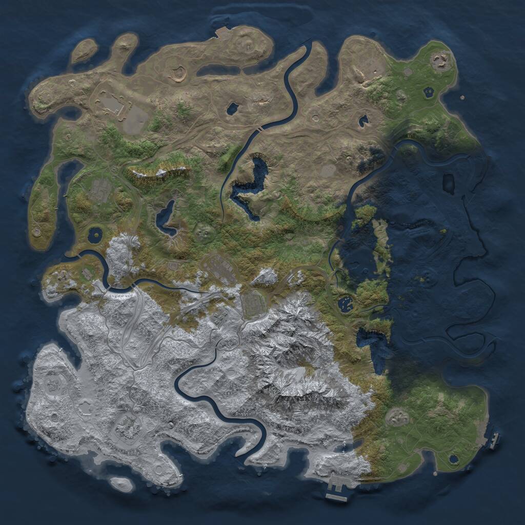 Rust Map: Procedural Map, Size: 5000, Seed: 17039753, 17 Monuments