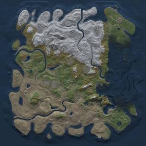 Thumbnail Rust Map: Procedural Map, Size: 5000, Seed: 2008396124, 16 Monuments