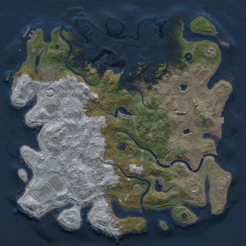 Rust Map: Procedural Map, Size: 4500, Seed: 79273947, 15 Monuments