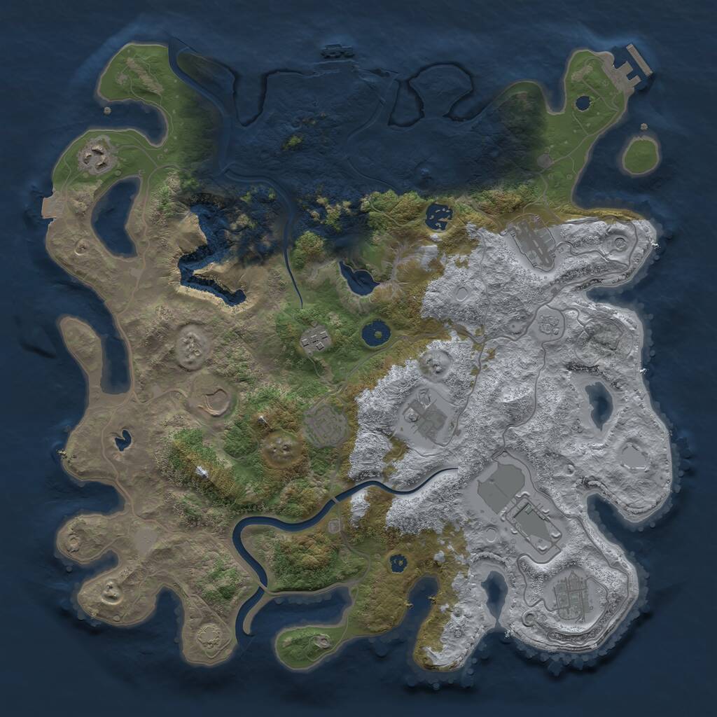 Rust Map: Procedural Map, Size: 4000, Seed: 1636941676, 15 Monuments