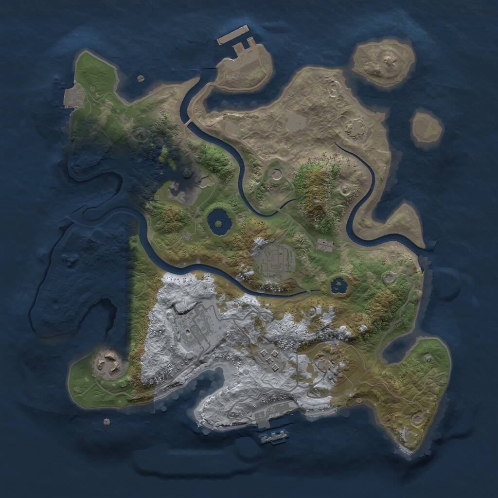 Rust Map: Procedural Map, Size: 3000, Seed: 396844128, 11 Monuments