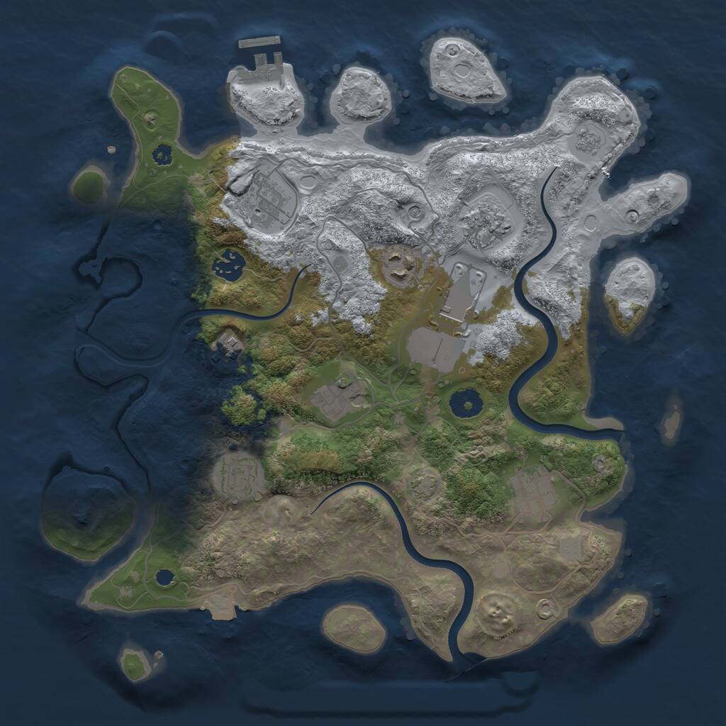 Rust Map: Procedural Map, Size: 3500, Seed: 112709, 14 Monuments