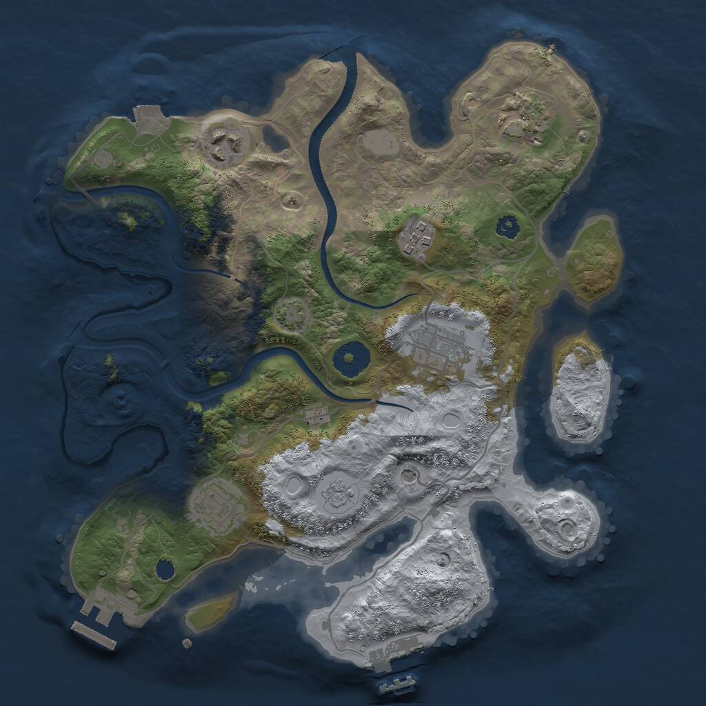 Rust Map: Procedural Map, Size: 3000, Seed: 31335, 11 Monuments