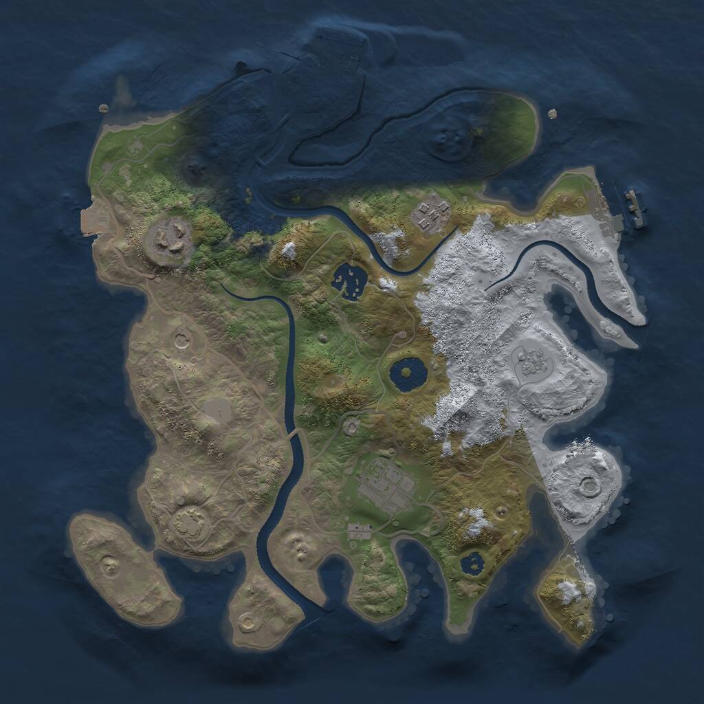 Rust Map: Procedural Map, Size: 3000, Seed: 1585969903, 10 Monuments