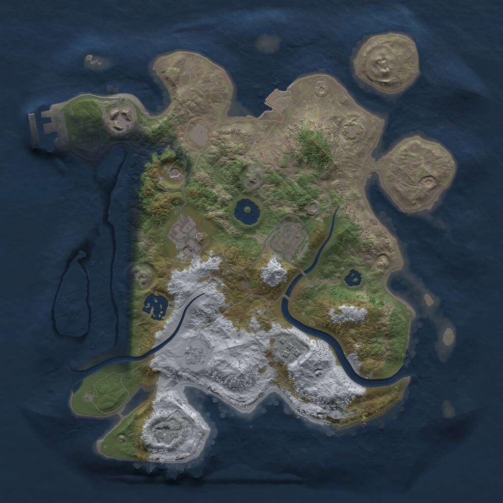 Rust Map: Procedural Map, Size: 3000, Seed: 870584843, 10 Monuments
