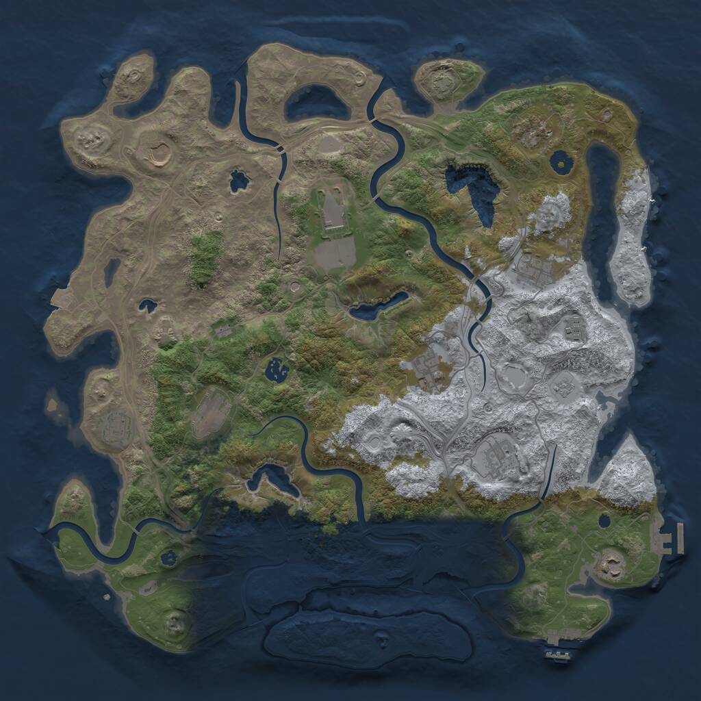 Rust Map: Procedural Map, Size: 4500, Seed: 98078144, 17 Monuments
