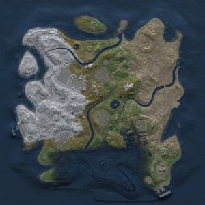 Thumbnail Rust Map: Procedural Map, Size: 3500, Seed: 848515623, 14 Monuments