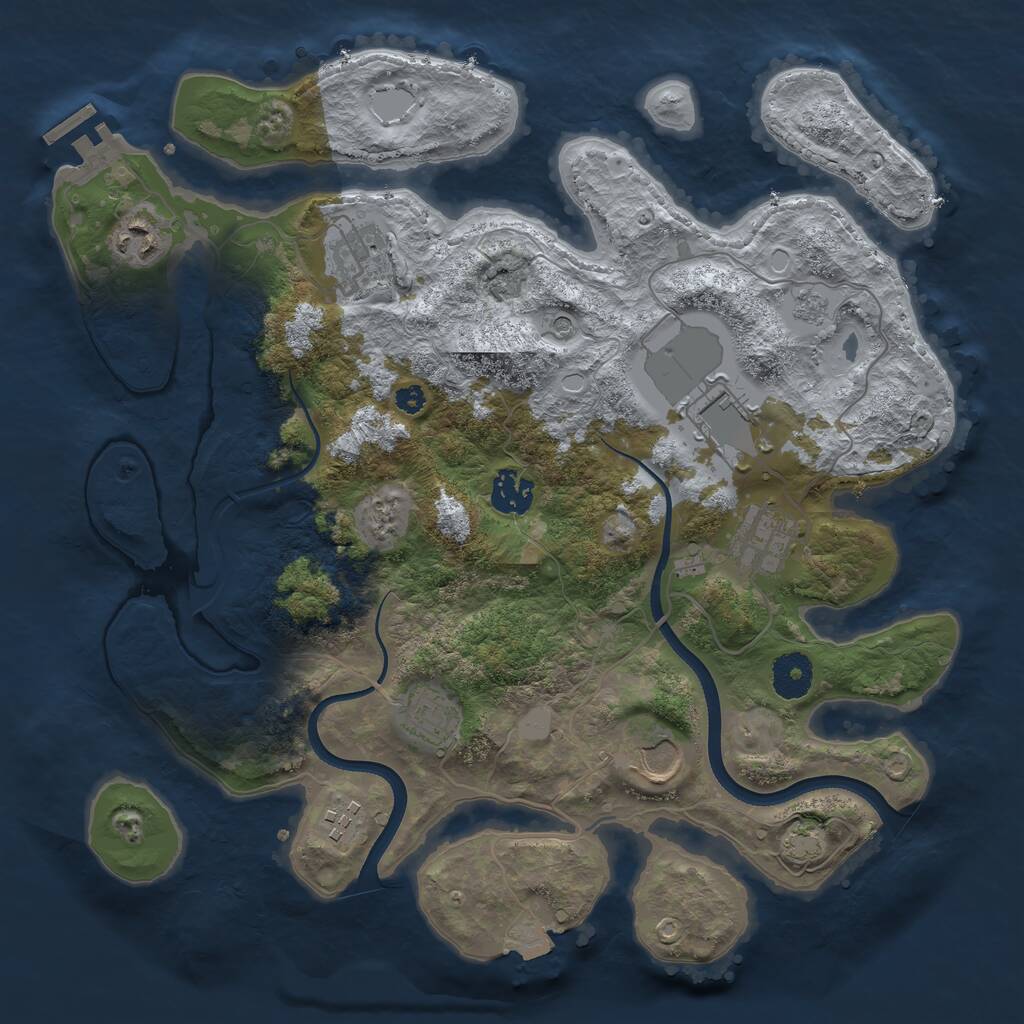 Rust Map: Procedural Map, Size: 3500, Seed: 603369154, 13 Monuments