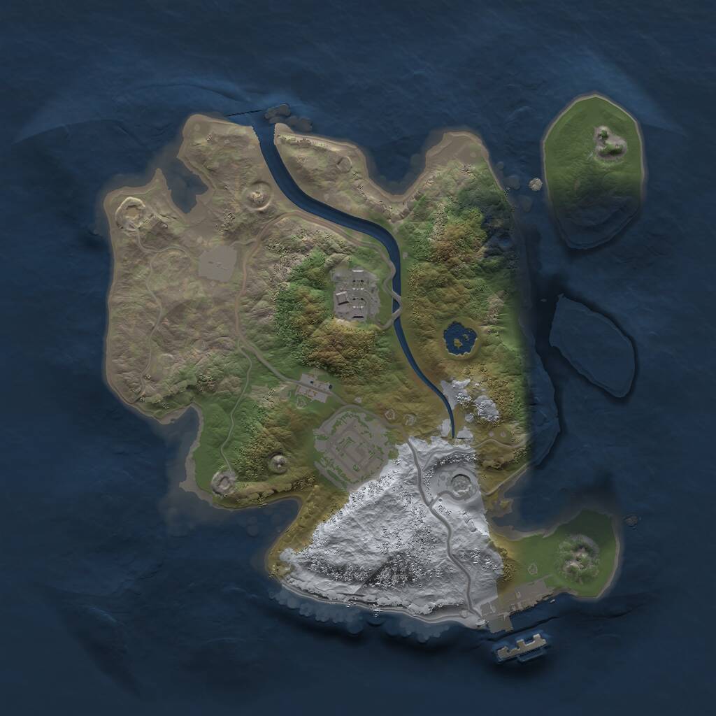 Rust Map: Procedural Map, Size: 2225, Seed: 1490508339, 5 Monuments