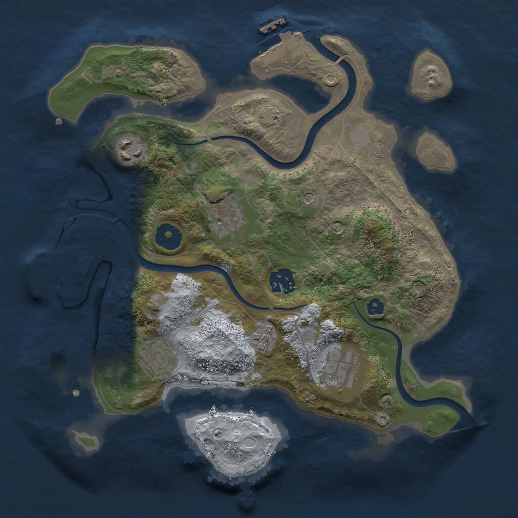 Rust Map: Procedural Map, Size: 3000, Seed: 1039000745, 11 Monuments