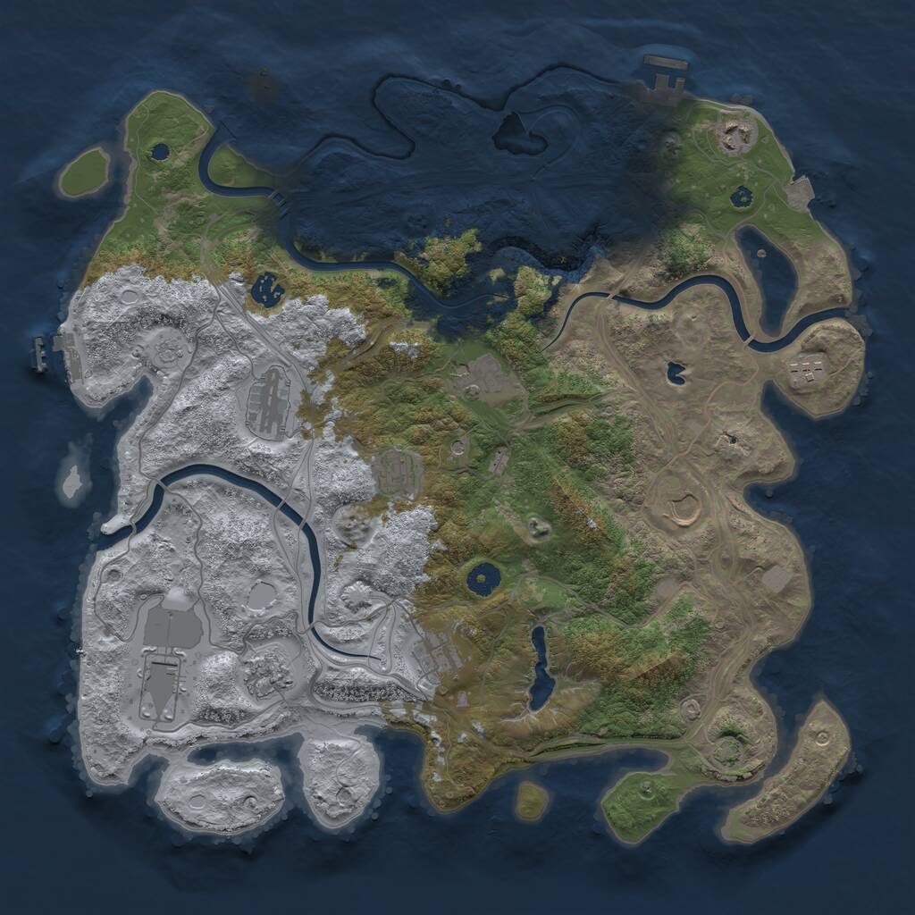 Rust Map: Procedural Map, Size: 4250, Seed: 67469695, 16 Monuments