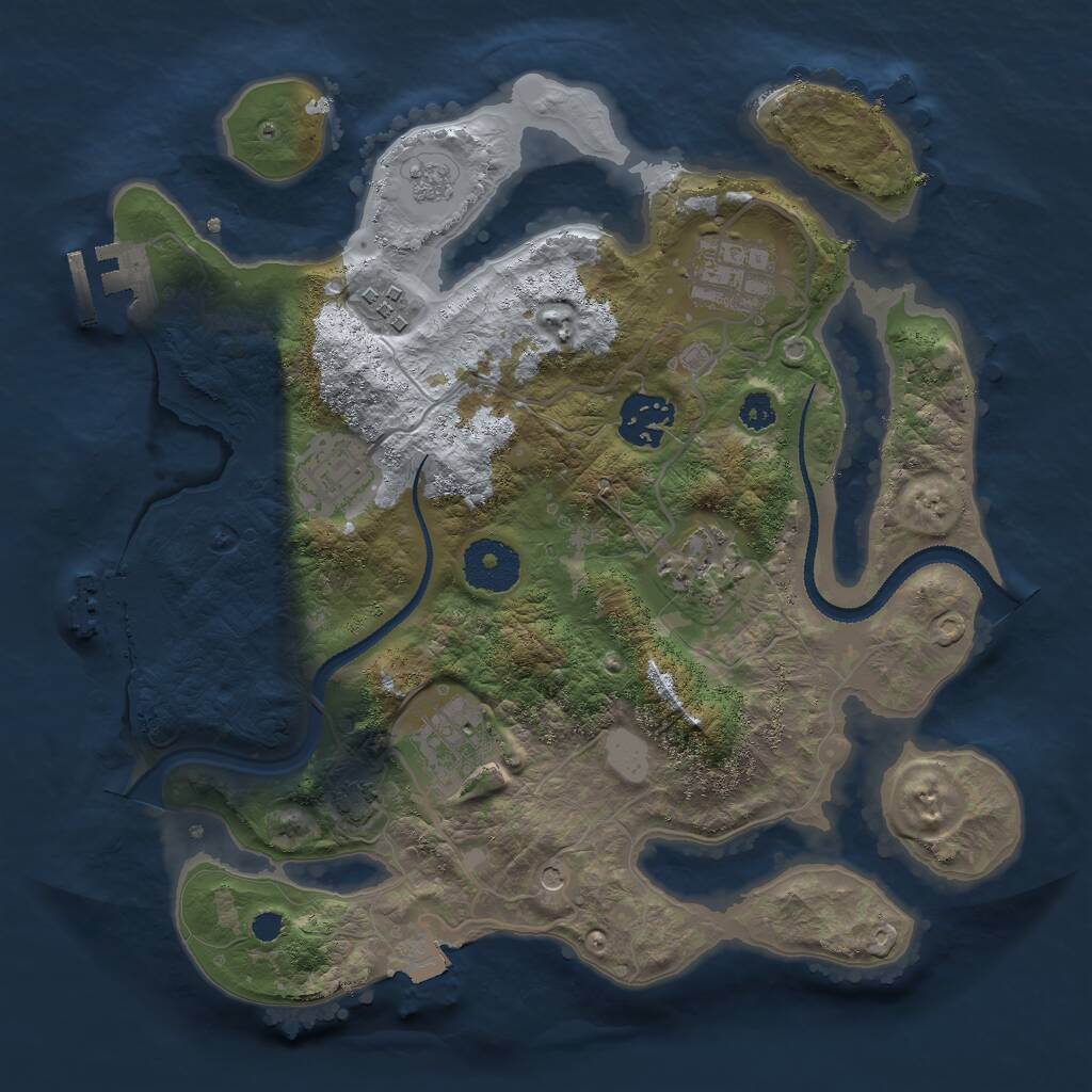 Rust Map: Procedural Map, Size: 3000, Seed: 1575626389, 12 Monuments