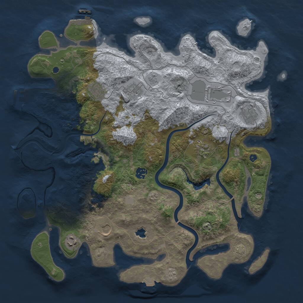 Rust Map: Procedural Map, Size: 4000, Seed: 219436144, 15 Monuments