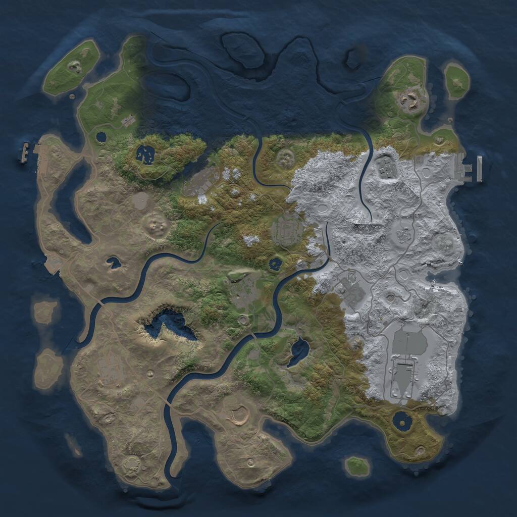 Rust Map: Procedural Map, Size: 4000, Seed: 1777680106, 16 Monuments