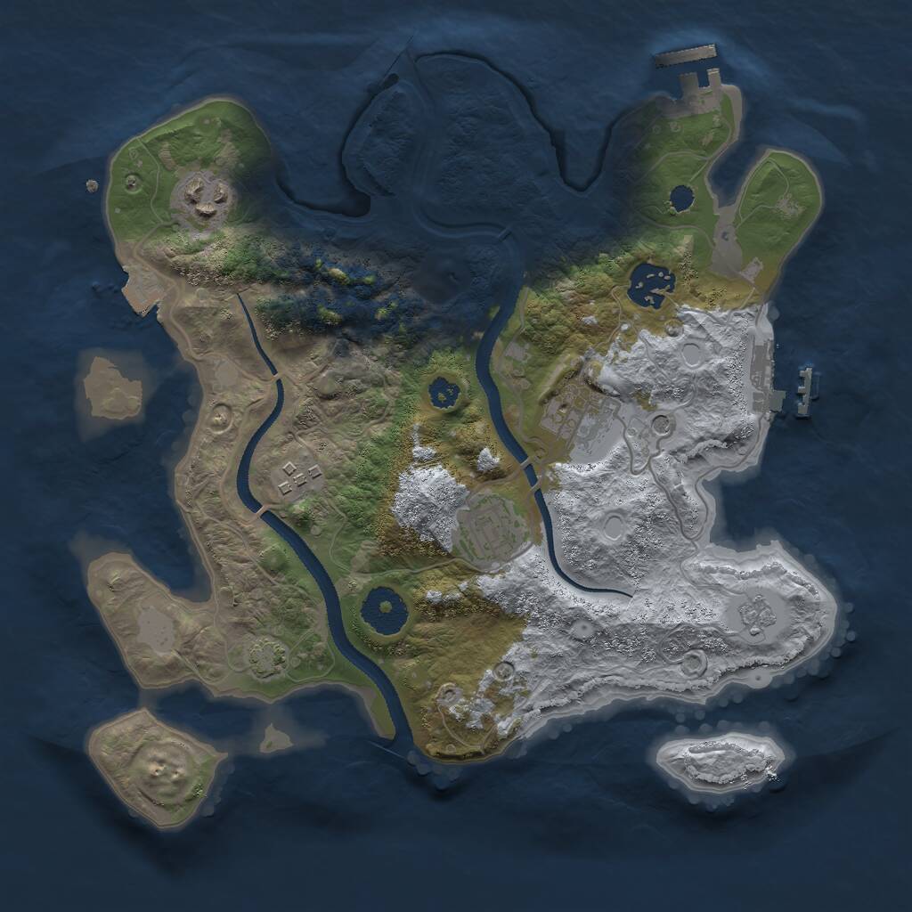 Rust Map: Procedural Map, Size: 3000, Seed: 726676861, 11 Monuments