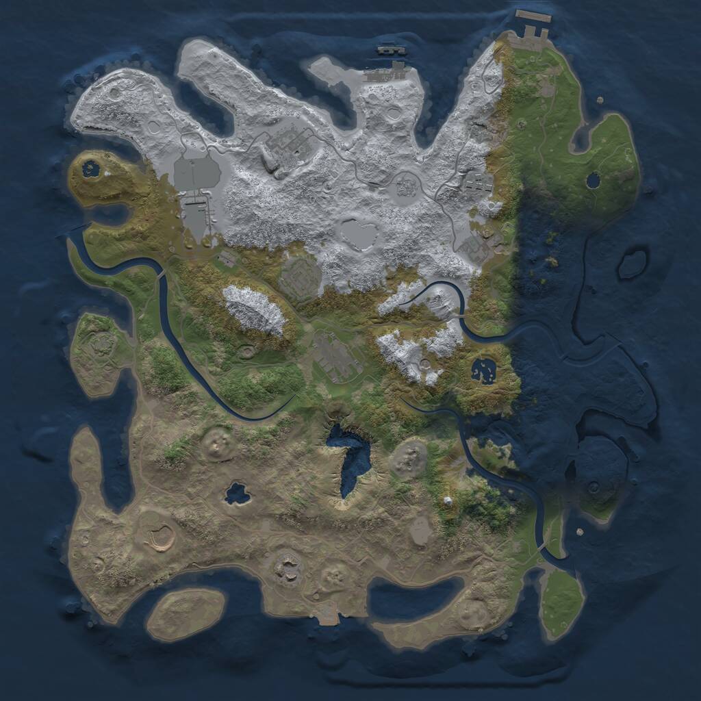 Rust Map: Procedural Map, Size: 4000, Seed: 1218811077, 15 Monuments