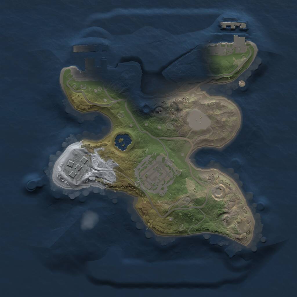 Rust Map: Procedural Map, Size: 1800, Seed: 33333, 5 Monuments