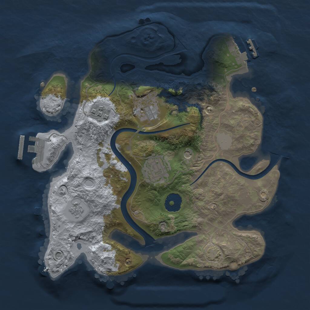 Rust Map: Procedural Map, Size: 2600, Seed: 23123, 9 Monuments