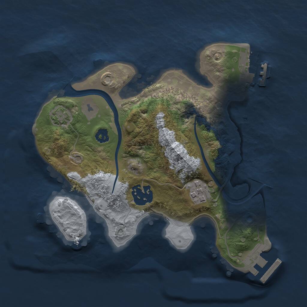 Rust Map: Procedural Map, Size: 2175, Seed: 674276, 6 Monuments