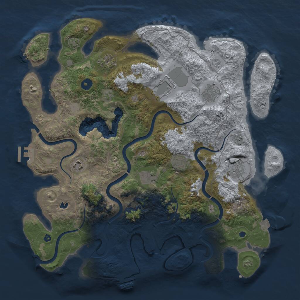Rust Map: Procedural Map, Size: 4000, Seed: 1791276665, 14 Monuments