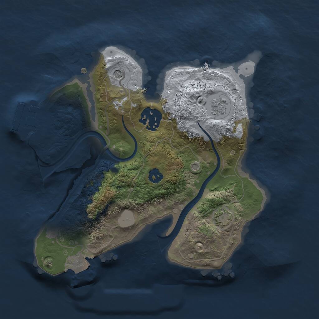 Rust Map: Procedural Map, Size: 2175, Seed: 9982, 6 Monuments