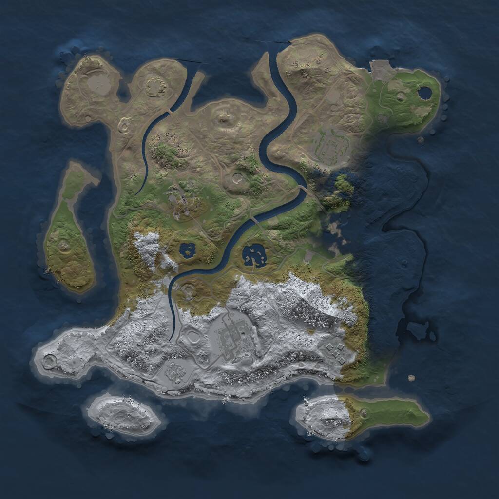 Rust Map: Procedural Map, Size: 3000, Seed: 1783919779, 10 Monuments