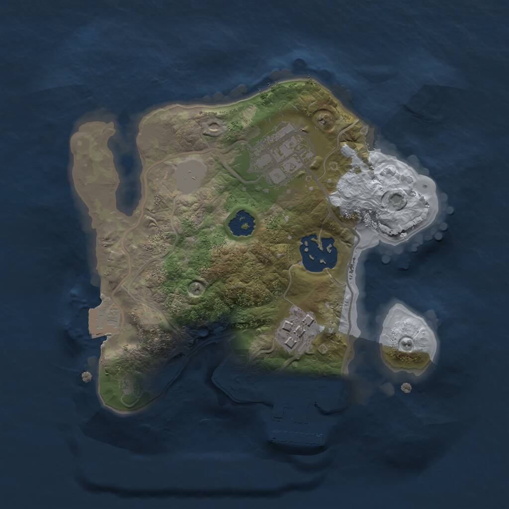 Rust Map: Procedural Map, Size: 2000, Seed: 90570634, 5 Monuments