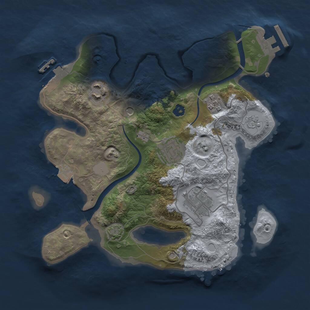 Rust Map: Procedural Map, Size: 2600, Seed: 68294, 10 Monuments
