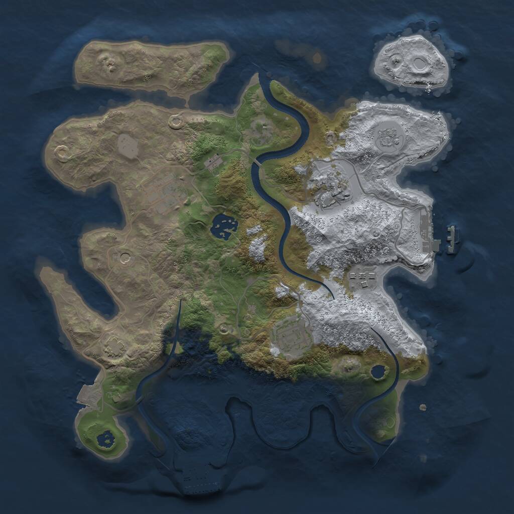 Rust Map: Procedural Map, Size: 3000, Seed: 313099477, 11 Monuments