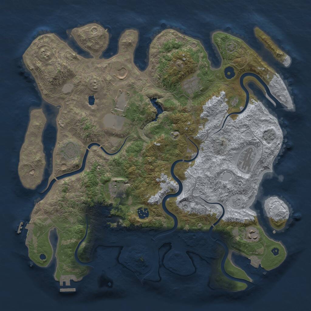 Rust Map: Procedural Map, Size: 4050, Seed: 552738362, 15 Monuments