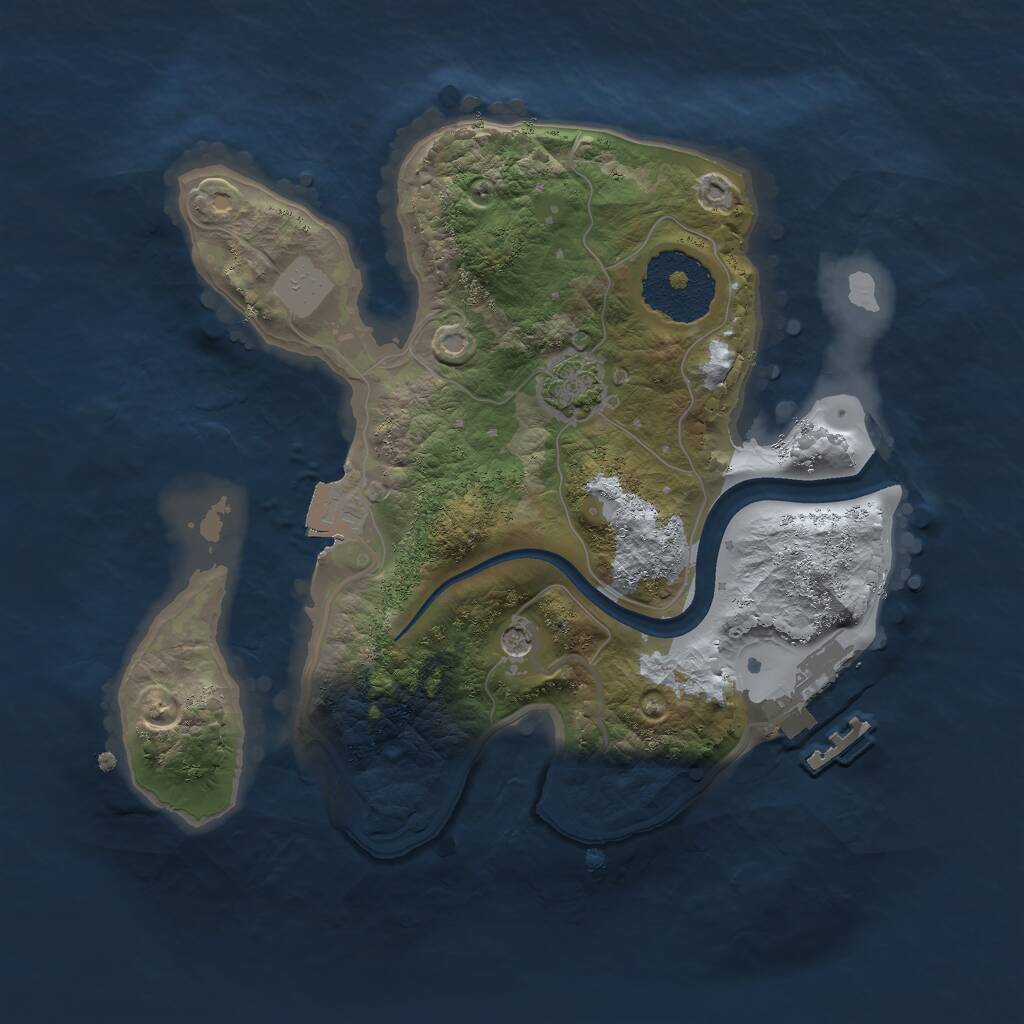 Rust Map: Procedural Map, Size: 2175, Seed: 21183, 4 Monuments