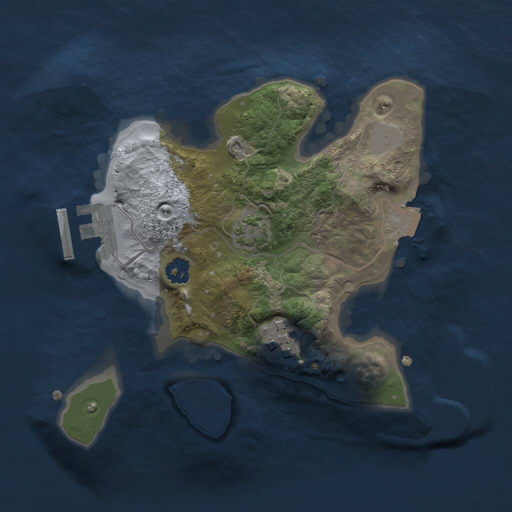 Rust Map: Procedural Map, Size: 2000, Seed: 716915992, 4 Monuments