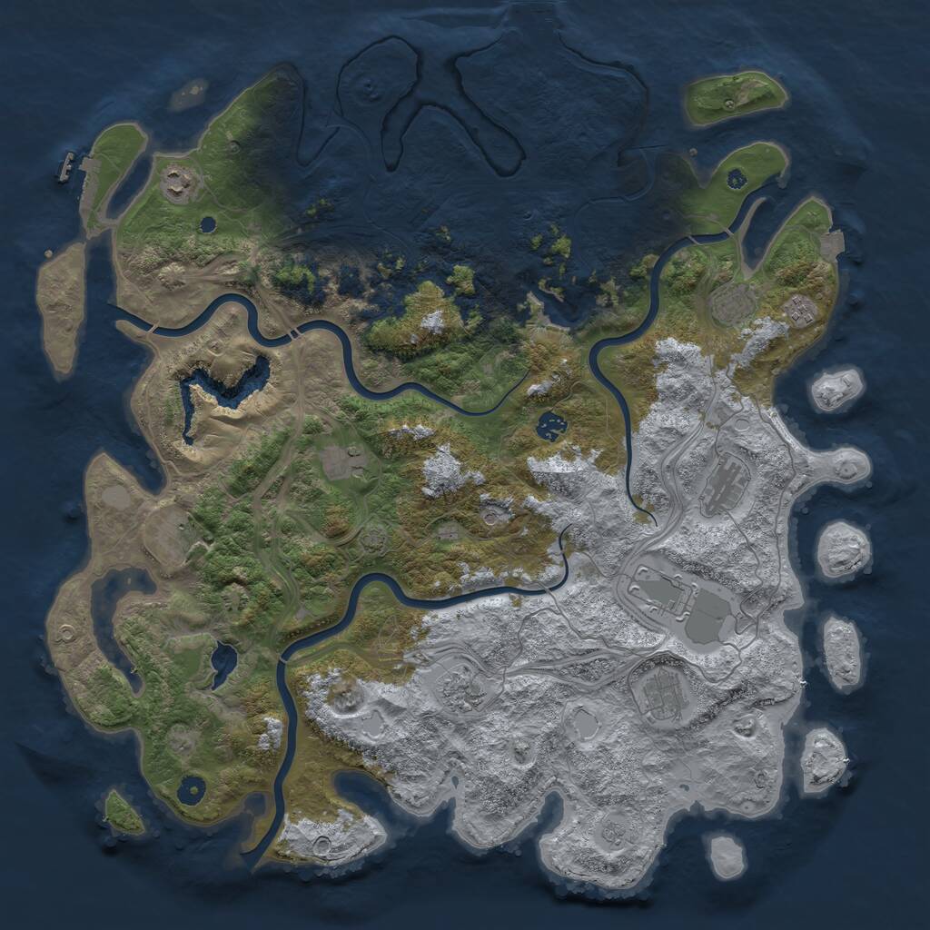 Rust Map: Procedural Map, Size: 4800, Seed: 297399451, 16 Monuments