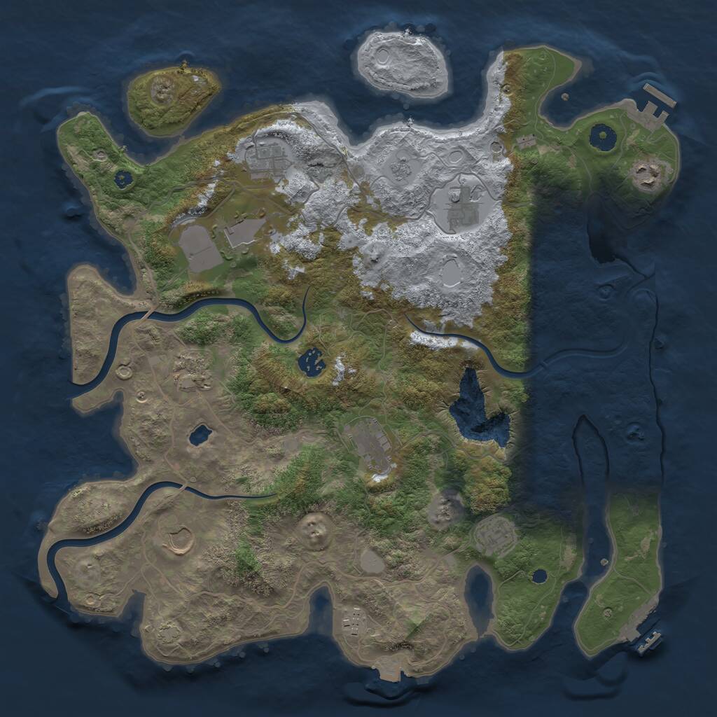 Rust Map: Procedural Map, Size: 4000, Seed: 336342872, 16 Monuments