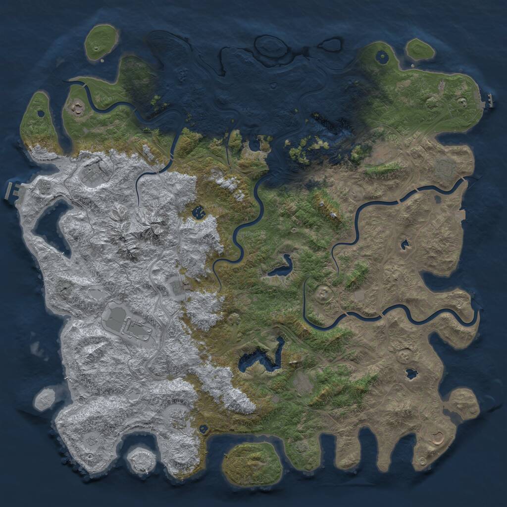 Rust Map: Procedural Map, Size: 5832, Seed: 100, 17 Monuments