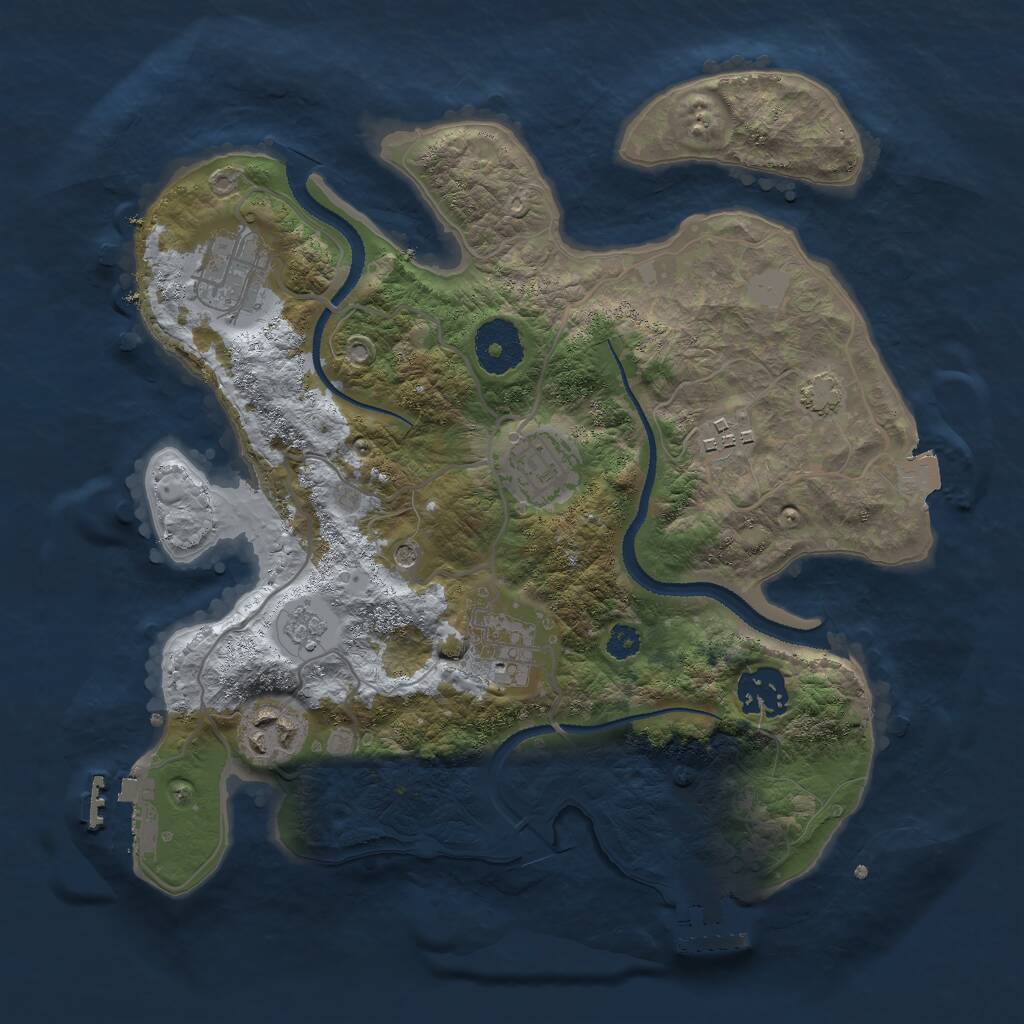 Rust Map: Procedural Map, Size: 3000, Seed: 1976358419, 12 Monuments