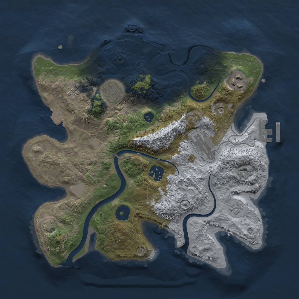 Rust Map: Procedural Map, Size: 3000, Seed: 8951327, 11 Monuments