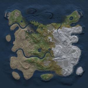 Thumbnail Rust Map: Procedural Map, Size: 3500, Seed: 1470519689, 15 Monuments