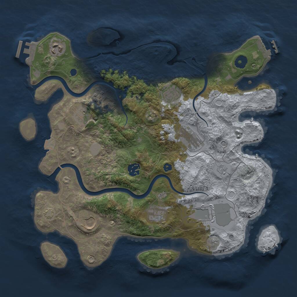 Rust Map: Procedural Map, Size: 3500, Seed: 1470519689, 15 Monuments