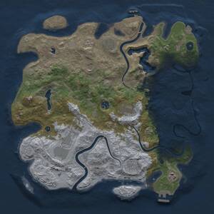 Thumbnail Rust Map: Procedural Map, Size: 4000, Seed: 1625090125, 15 Monuments