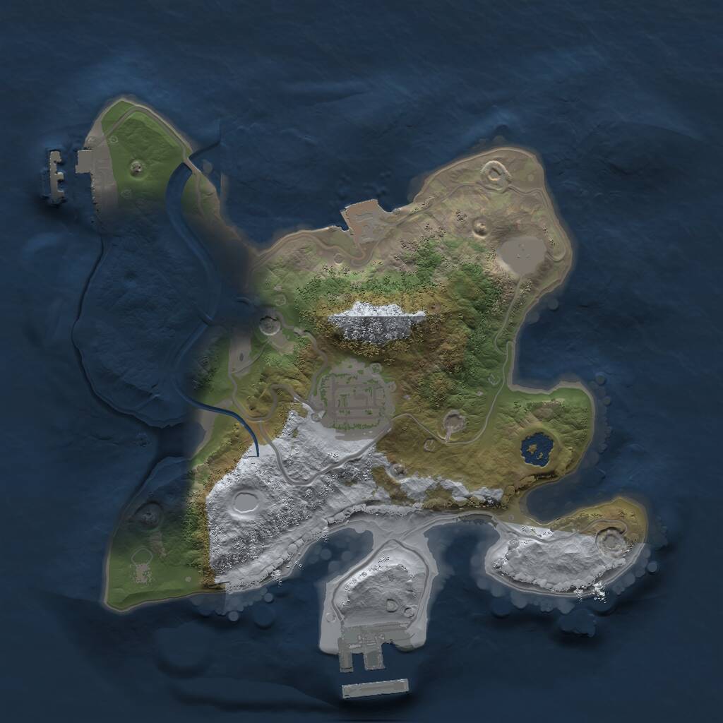 Rust Map: Procedural Map, Size: 2200, Seed: 12342, 5 Monuments