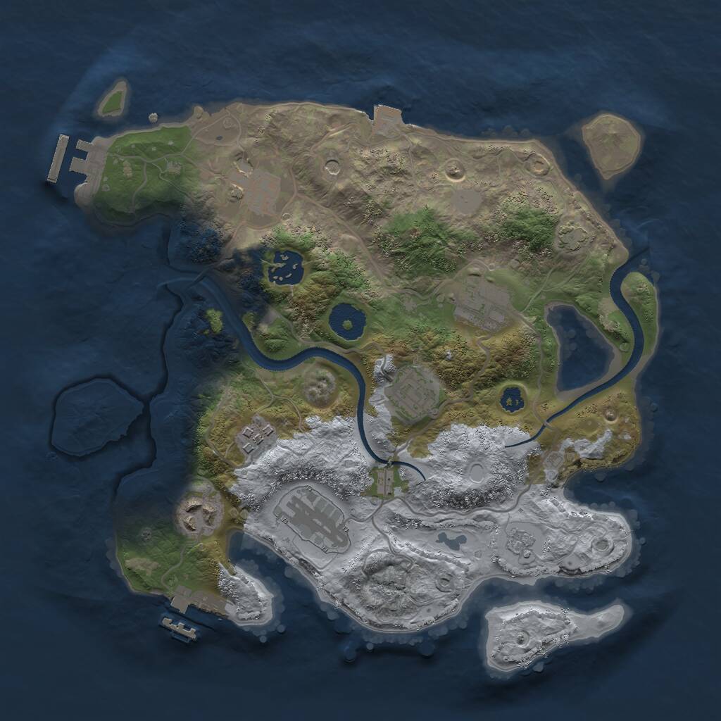 Rust Map: Procedural Map, Size: 3000, Seed: 308408129, 13 Monuments