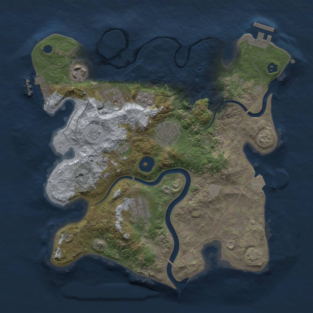Rust Map: Procedural Map, Size: 3000, Seed: 926759, 11 Monuments