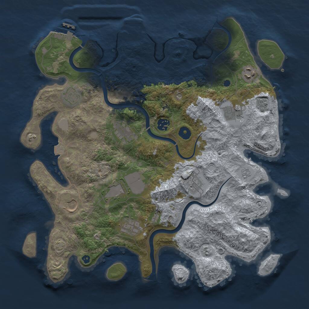 Rust Map: Procedural Map, Size: 3750, Seed: 1465551544, 16 Monuments
