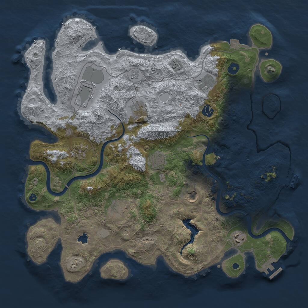 Rust Map: Procedural Map, Size: 4000, Seed: 1850590977, 16 Monuments